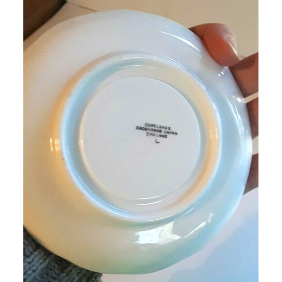 Copelands Grosvenor China England L Floral Saucer 6" Pink Yellow Blue Green - Picture 6 of 7